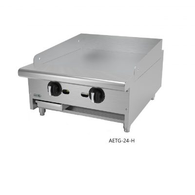 Plancha lisa termostatica a gas con placa asber