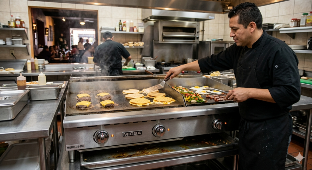 plancha de cocina industrial