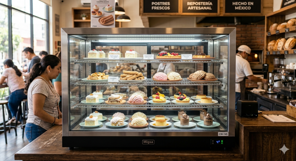 vitrina refrigerada de cristal